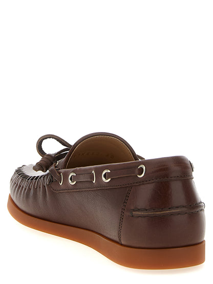 Mocasín Valentino Garavani de cuero de búfalo marrón