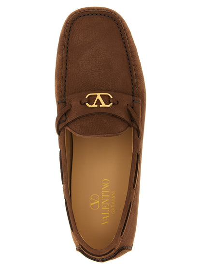 Mocassins à enfiler Valentino Garavani en veau marron