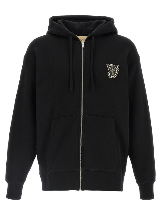 Sudadera de algodón negra Valentino Garavani