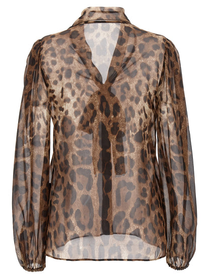 Dolce & Gabbana Blusa De Seda - Estampado Animal Multicolor
