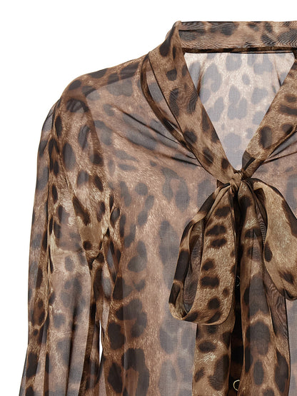 Dolce & Gabbana Blusa De Seda - Estampado Animal Multicolor