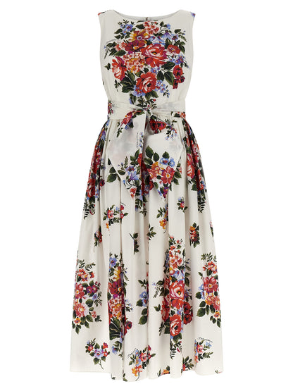 Vestido midi de algodón blanco de Dolce & Gabbana