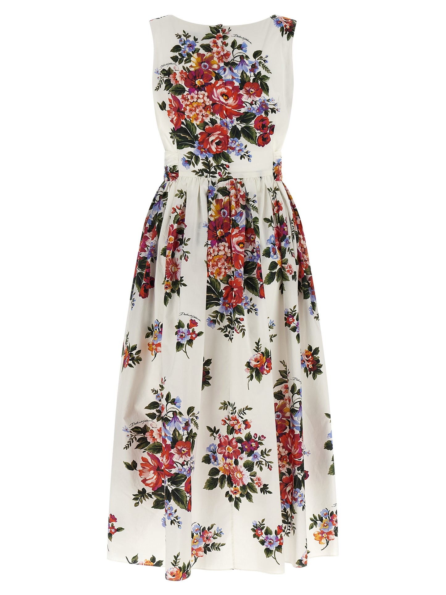 Vestido midi de algodón blanco de Dolce & Gabbana
