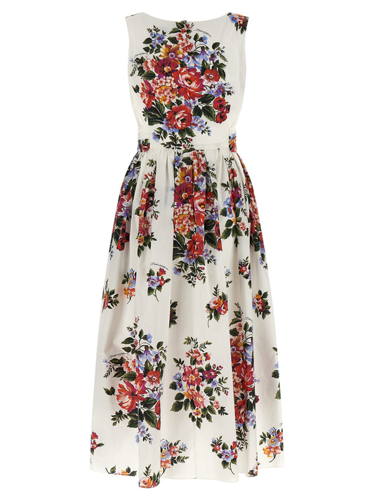 Vestido midi de algodón blanco de Dolce & Gabbana