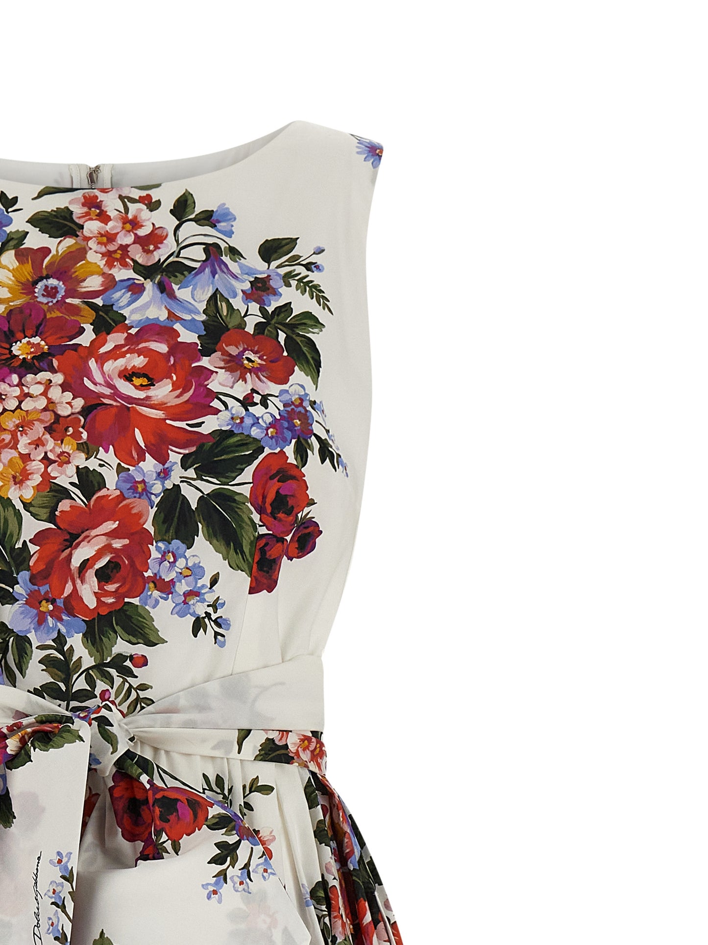 Vestido midi de algodón blanco de Dolce & Gabbana