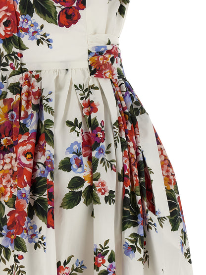 Vestido midi de algodón blanco de Dolce & Gabbana
