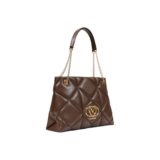 Bolso de mano Love Moschino marrón de polietileno