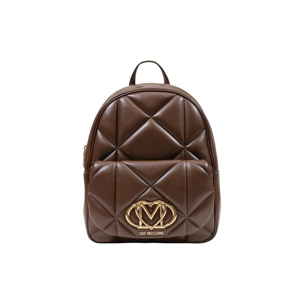 Mochila de polietileno marrón Love Moschino
