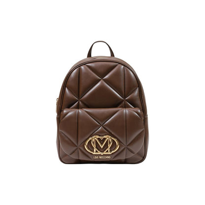 Mochila de polietileno marrón Love Moschino