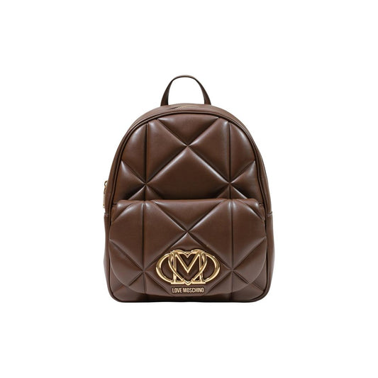 Mochila de polietileno marrón Love Moschino