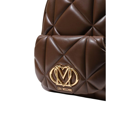 Mochila de polietileno marrón Love Moschino