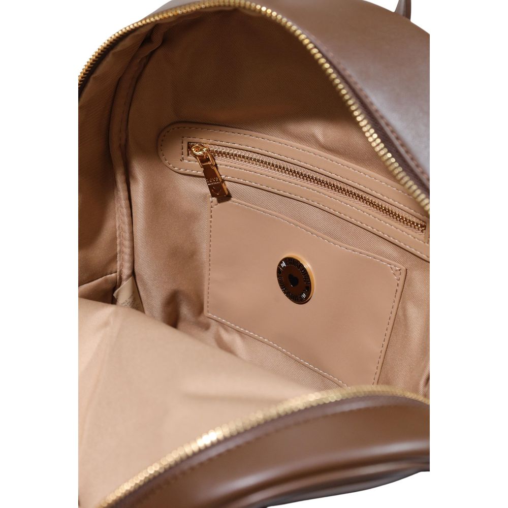 Mochila de polietileno marrón Love Moschino
