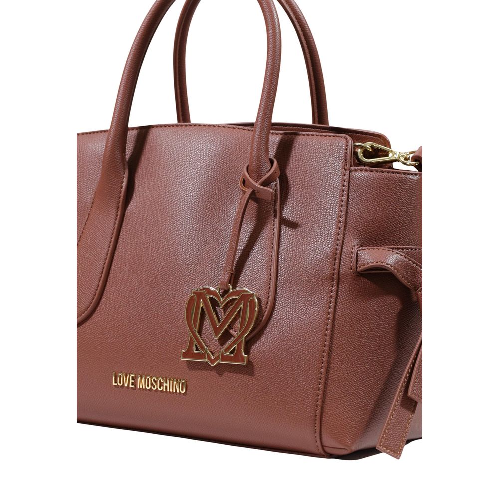 Bolso de mano Love Moschino marrón de polietileno