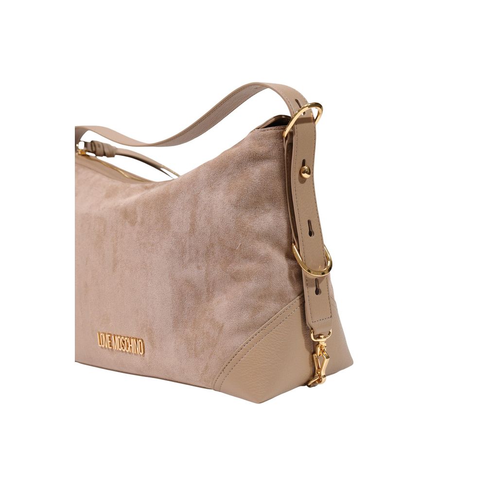 Bolso de mano Love Moschino de poliéster beige