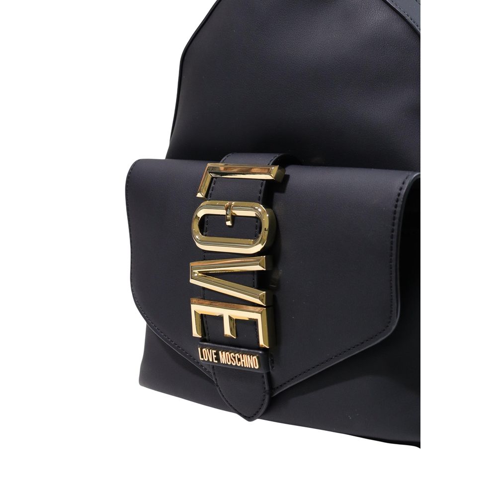 Mochila negra de polietileno Love Moschino