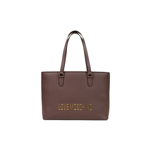 Bolso de mano Love Moschino marrón de polietileno