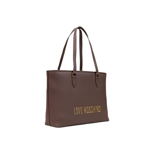 Bolso de mano Love Moschino marrón de polietileno
