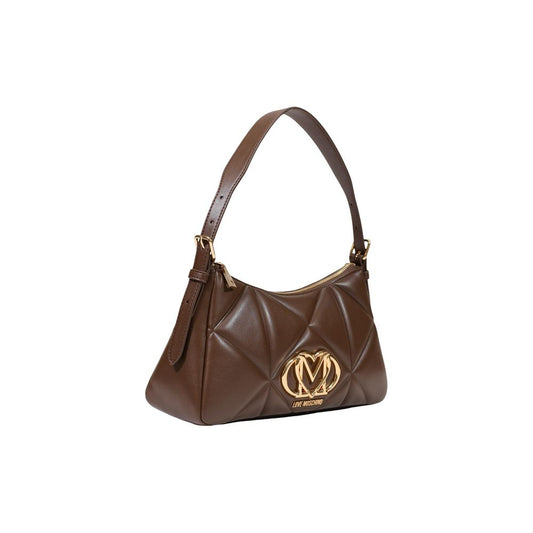 Bolso de mano Love Moschino marrón de polietileno