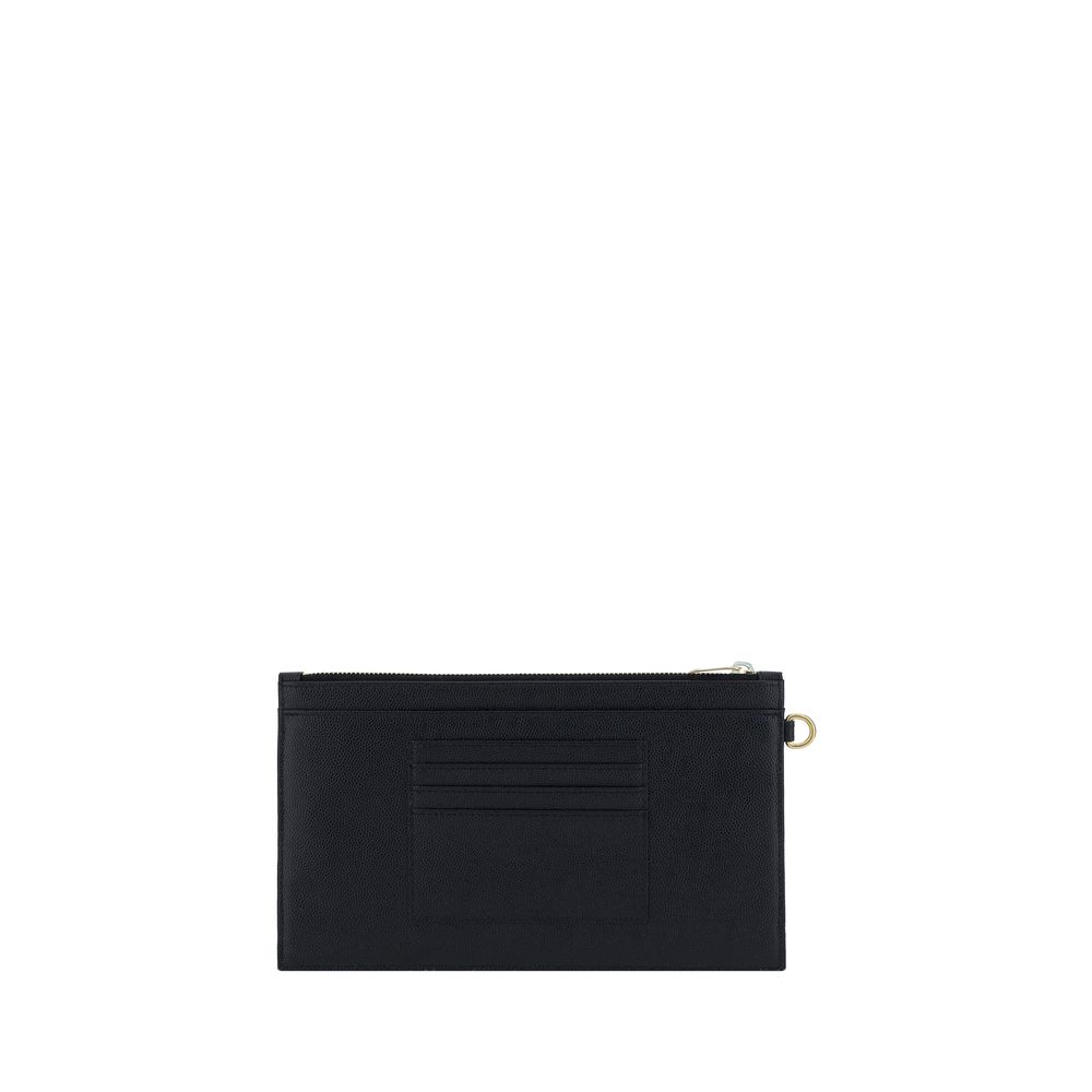 Pochette Saint Laurent en cuir de veau noir Collection Bos Taurus