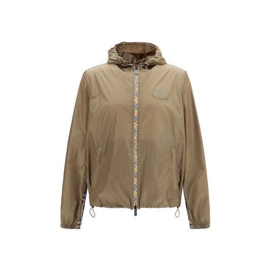 Chaqueta de nailon marrón Burberry