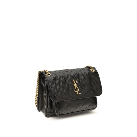 Bolso de hombro Saint Laurent de piel de becerro negra Bos Taurus