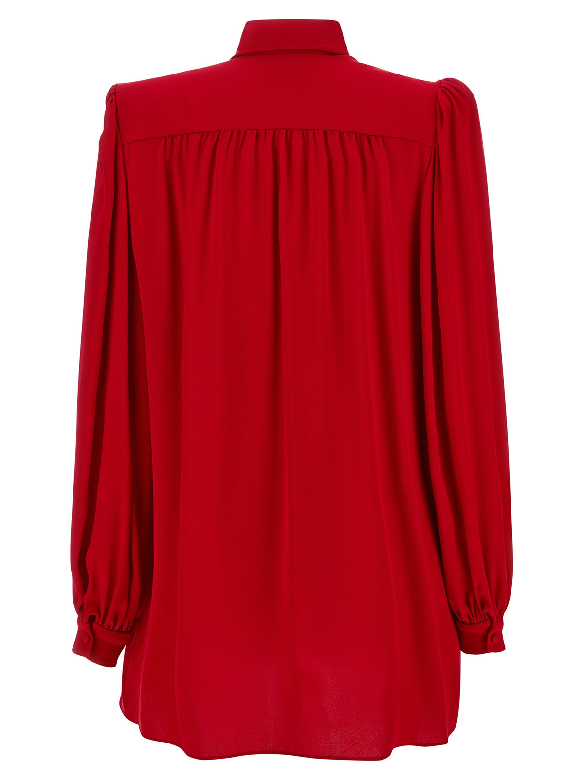 Blusa Valentino Garavani De Seda Roja Línea Fluida
