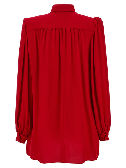 Blusa Valentino Garavani De Seda Roja Línea Fluida