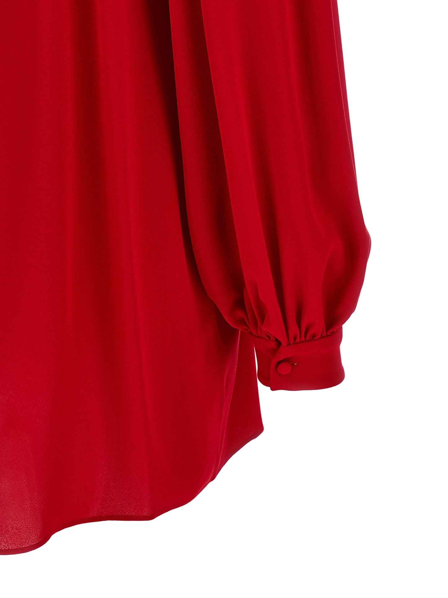 Blusa Valentino Garavani De Seda Roja Línea Fluida