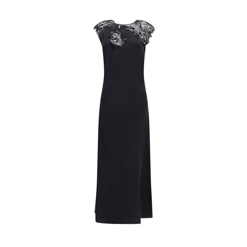 Ferragamo Black Pure Silk Regular Fit Cocktail Dress
