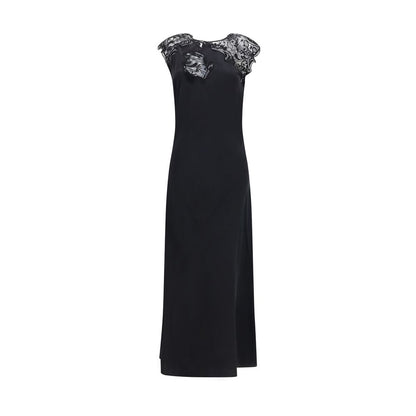 Ferragamo Black Pure Silk Regular Fit Cocktail Dress