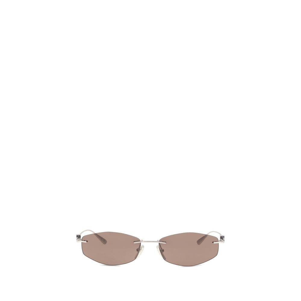 Gafas De Sol Balenciaga De Metal Plateado Diseño Ovalado
