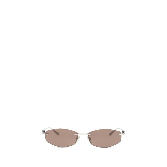 Gafas De Sol Balenciaga De Metal Plateado Diseño Ovalado