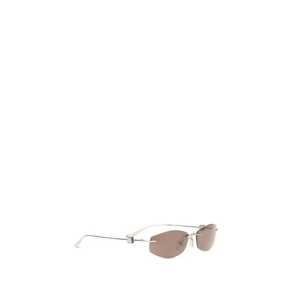 Gafas De Sol Balenciaga De Metal Plateado Diseño Ovalado