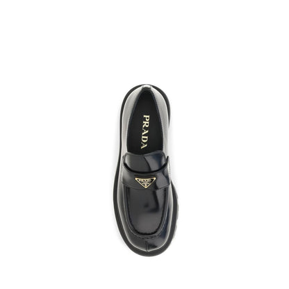 Prada Mocassins à Enfiler Cuir De Veau Bos Taurus Noir Confortables
