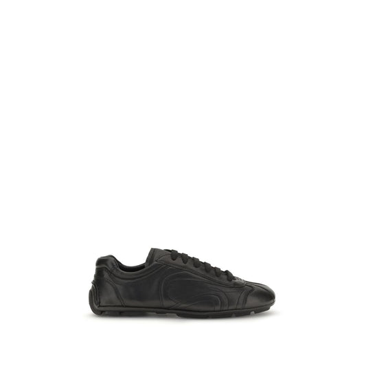 Zapatillas bajas Prada negras de piel de cordero Ovis Aries Aries