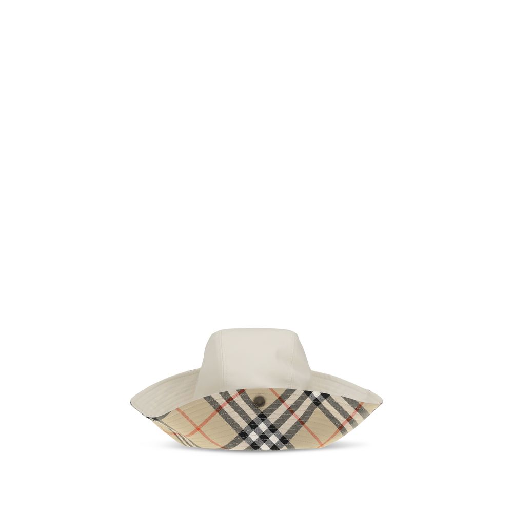 Burberry White Cotton Water-Resistant Bucket Hat