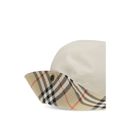 Burberry White Cotton Water-Resistant Bucket Hat
