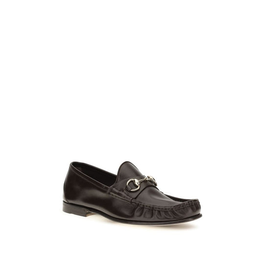 Mocasines sin cordones Gucci de piel de becerro marrón Bos Taurus