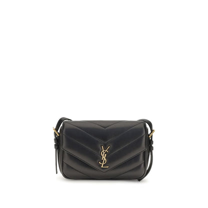 Bolso de hombro Saint Laurent negro de piel de cordero Ovis Aries Aries