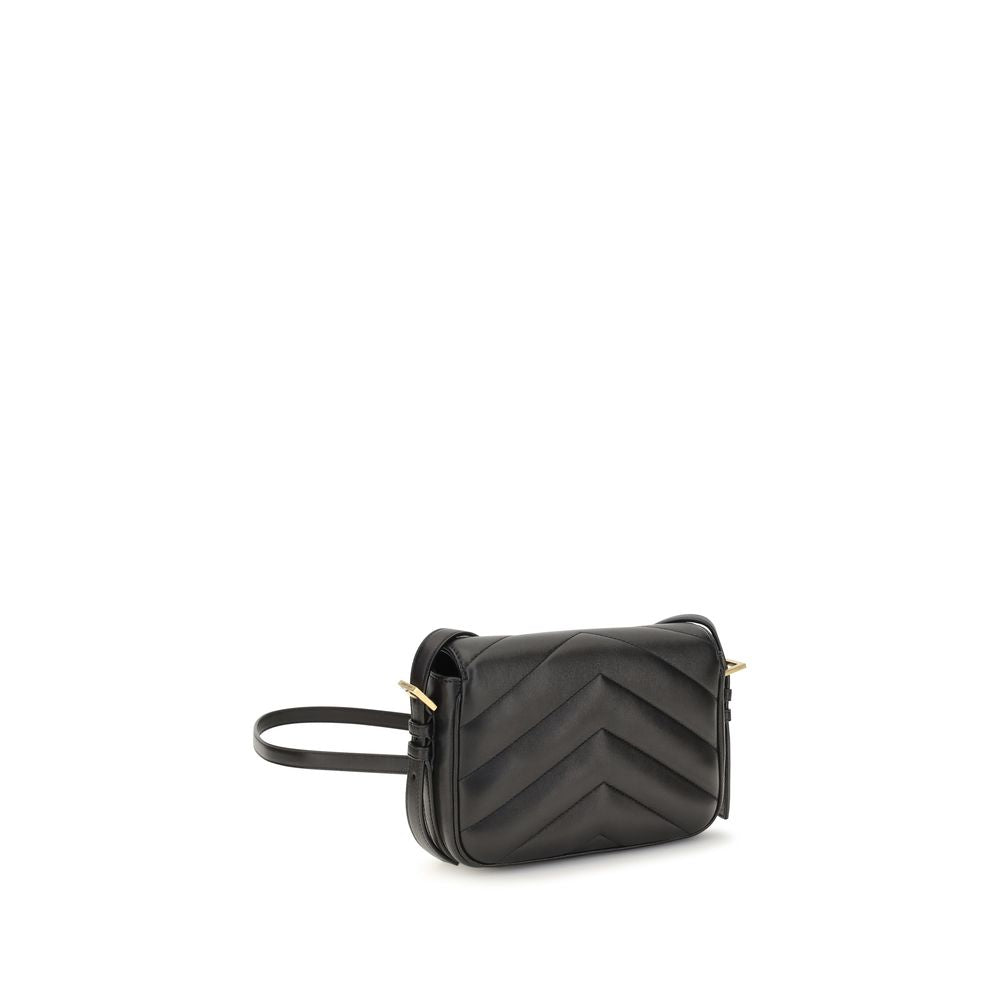 Bolso de hombro Saint Laurent negro de piel de cordero Ovis Aries Aries