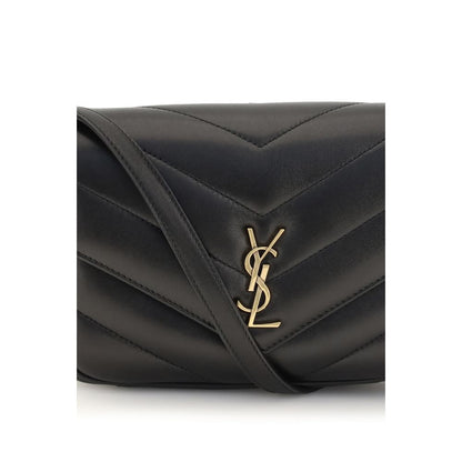 Bolso de hombro Saint Laurent negro de piel de cordero Ovis Aries Aries
