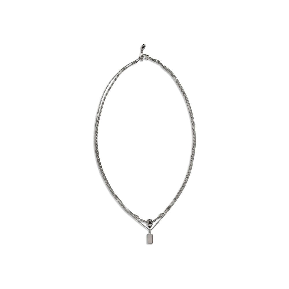 Alexander McQueen Collar de latón plateado