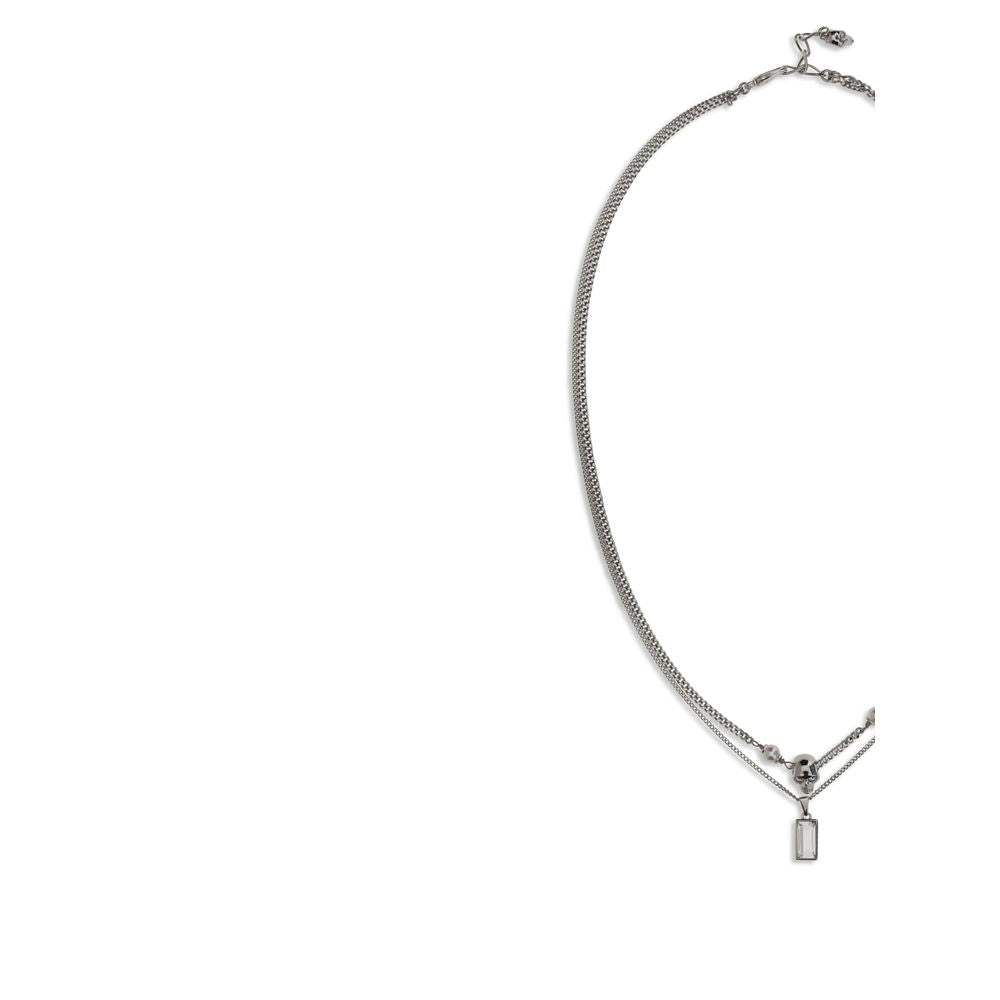 Alexander McQueen Collar de latón plateado