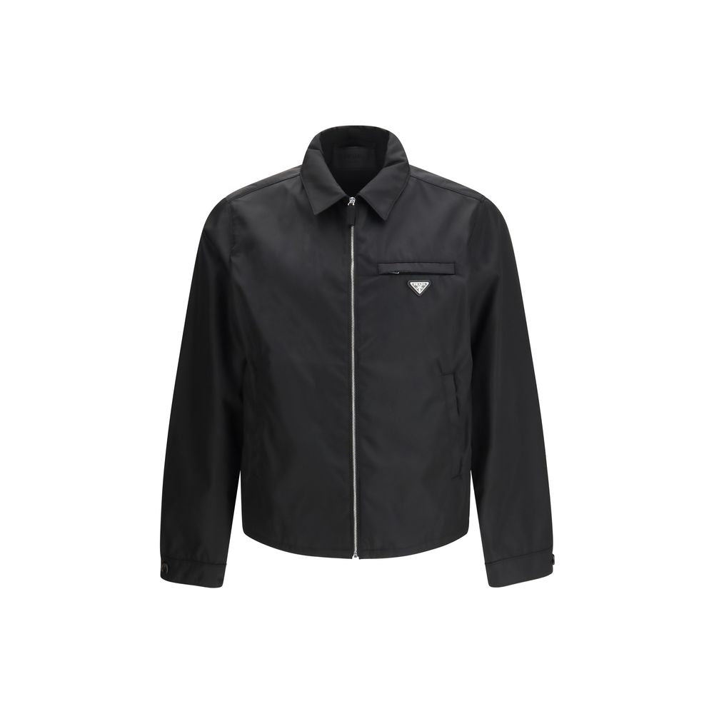 Chaqueta larga Prada de poliamida reciclada negra