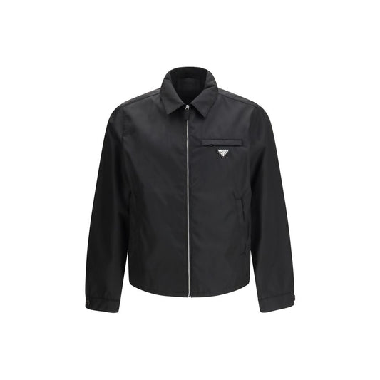 Chaqueta larga Prada de poliamida reciclada negra