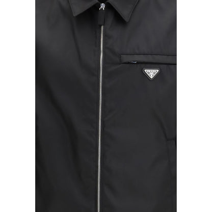 Chaqueta larga Prada de poliamida reciclada negra