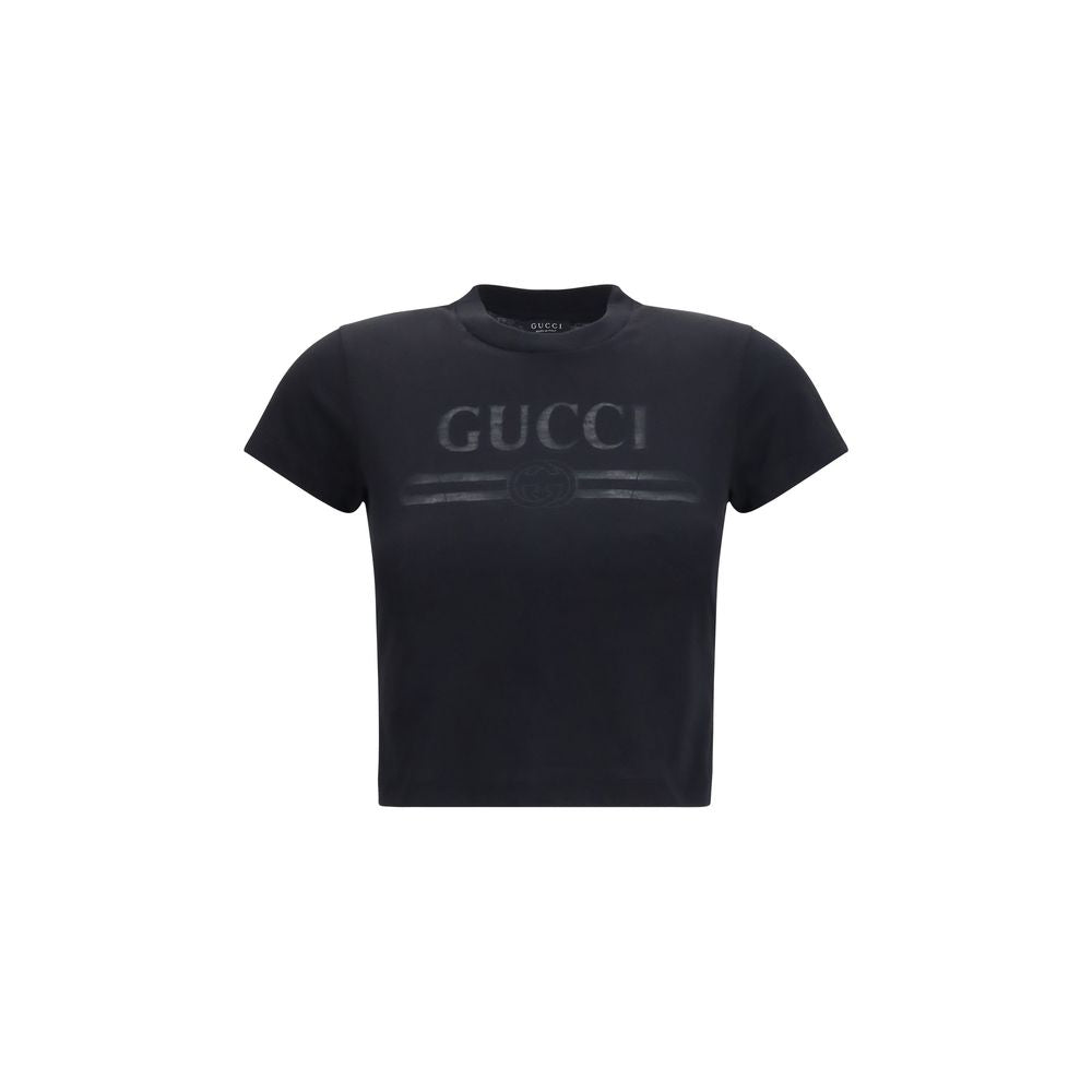 Camiseta Gucci De Algodón Negro De Tejido Suave Y Ligero