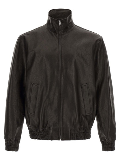 Chaqueta de piel de becerro negra Valentino Garavani