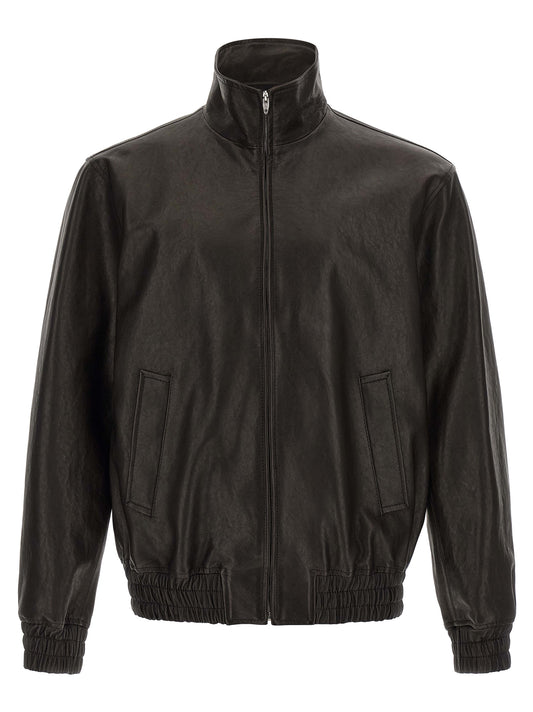 Chaqueta de piel de becerro negra Valentino Garavani