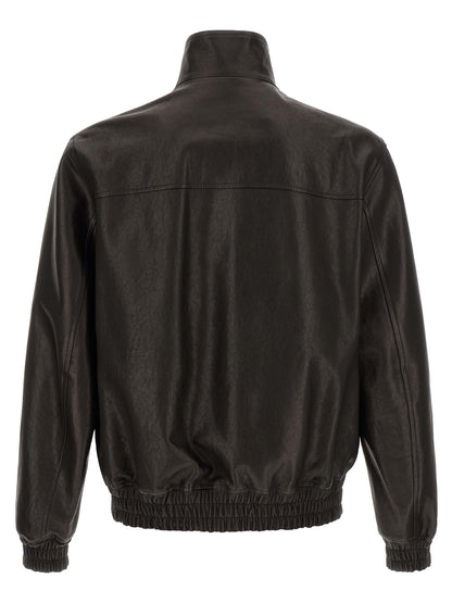 Chaqueta de piel de becerro negra Valentino Garavani